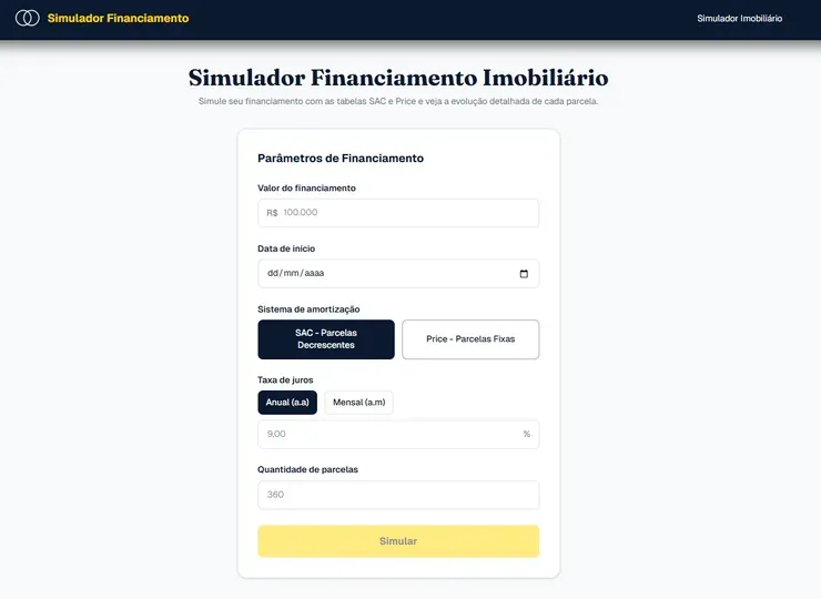 Preview — Simulador de Financiamento